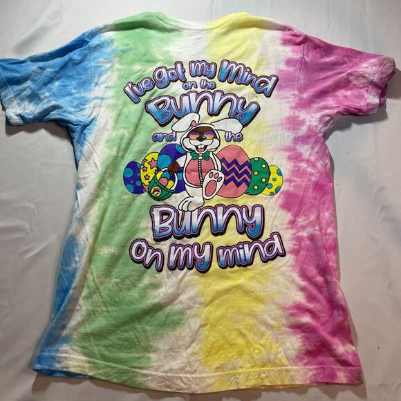 Buc ees Tie‎ Dye Easter Shirt Mens Large Graphic Print Mind On My Bunny - Picture 4 of 4
